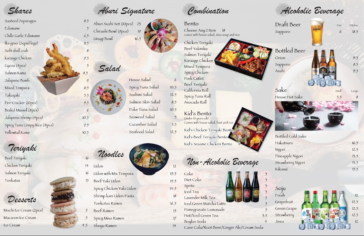 Aburi Japanese Kitchen Menu - Image 2